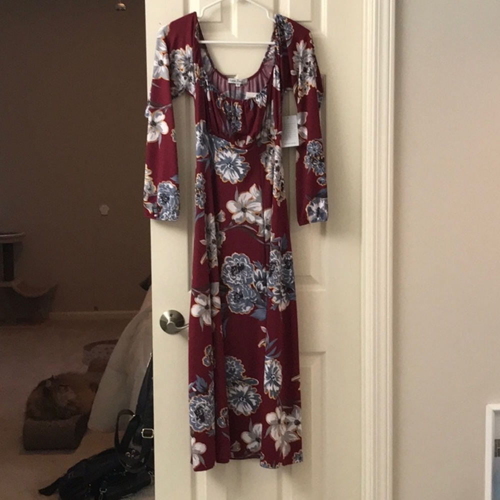 Velvet Torch Burgundy Floral Dress